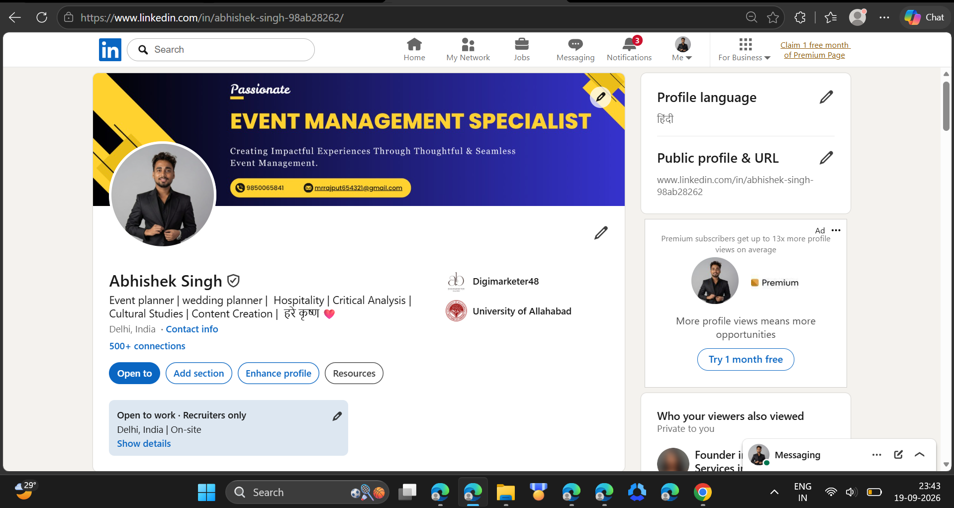 Abhishek Singh Rajput LinkedIn Optimization