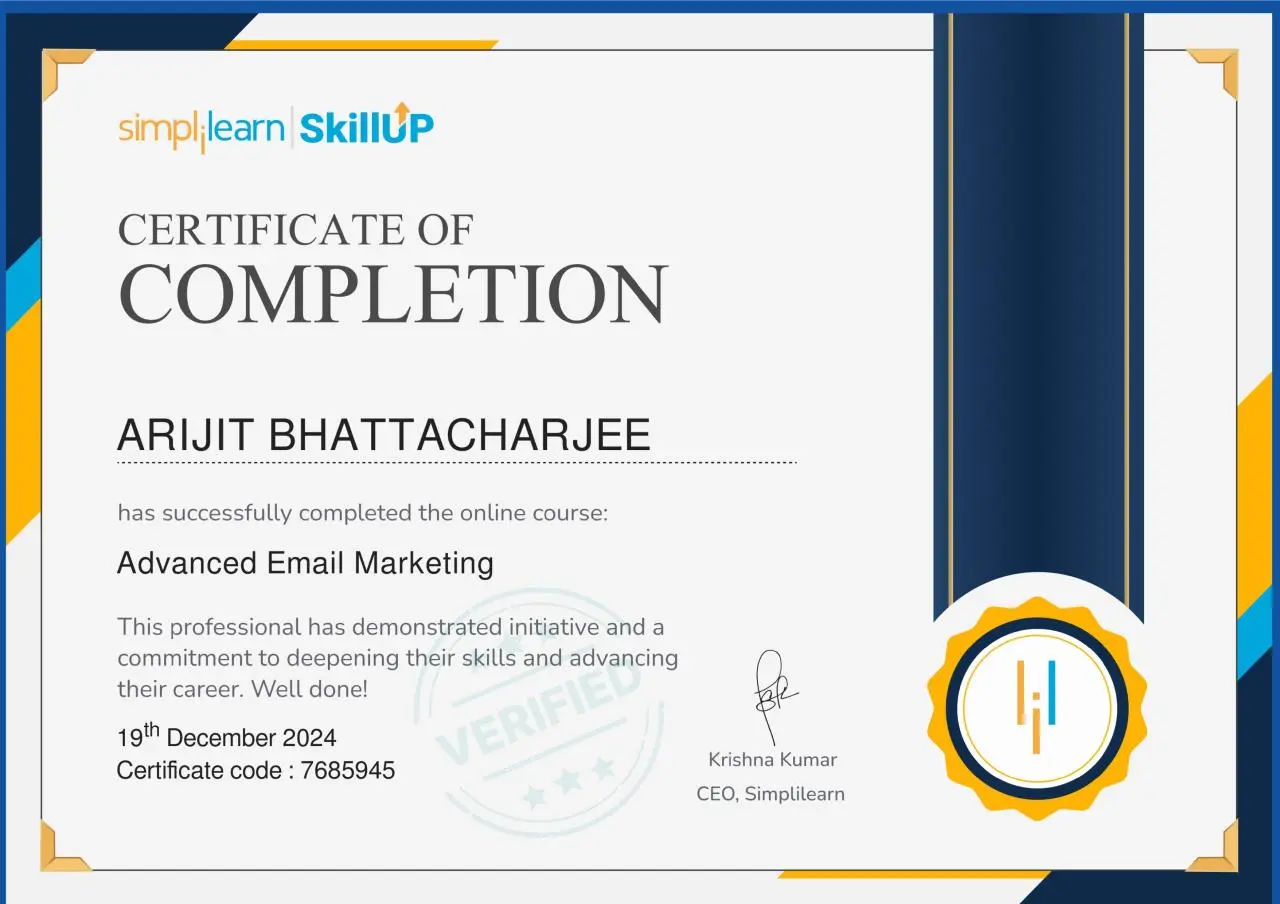 Advanced Email Marketing Certificate