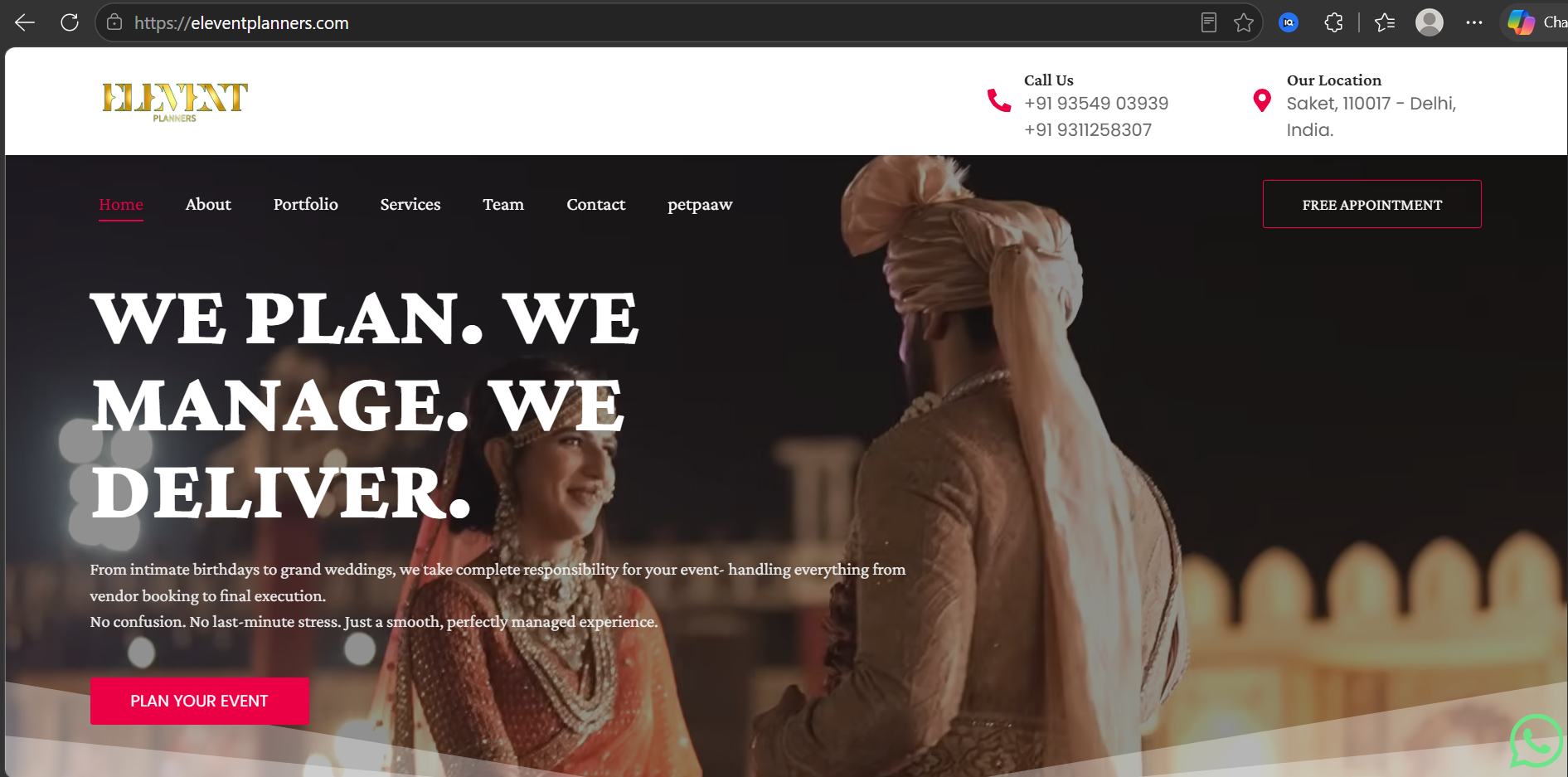 Elevent Planners Website