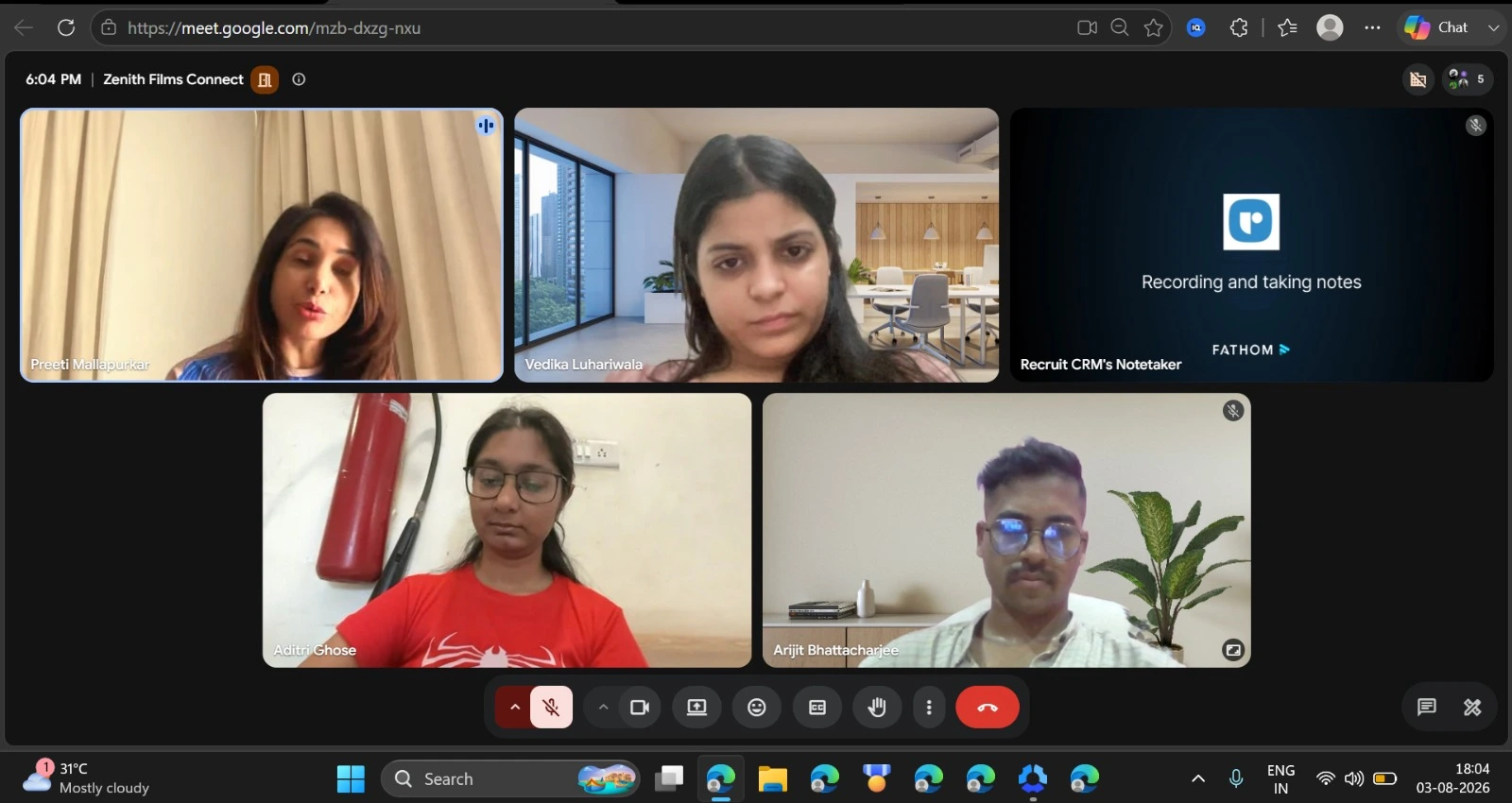 Digital marketer Arijit Bhattacharjee in vedio call with Preeti Mallapurkar